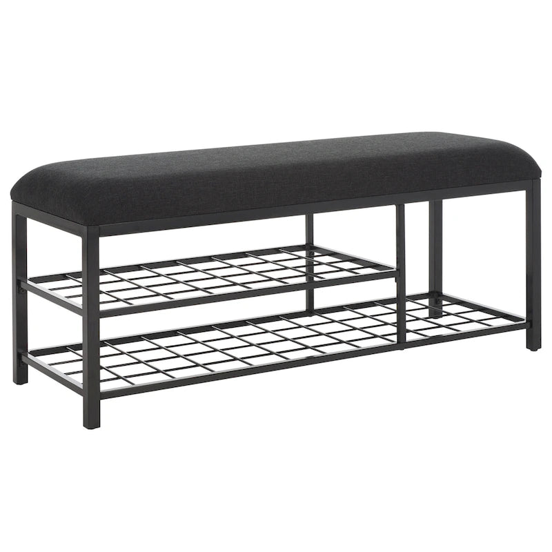 Yael Open Shelf Bench with Cushion - 42 W x 15 D x 18 H - 42Wx15Dx18H