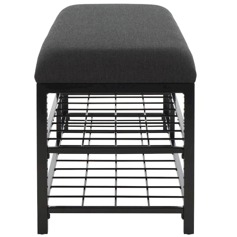 Yael Open Shelf Bench with Cushion - 42 W x 15 D x 18 H - 42Wx15Dx18H