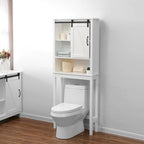 Farmhouse White MDF Wood Over-the-Toilet Space Saver Bathroom Cabinet