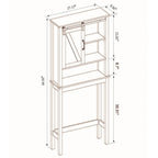 Farmhouse White MDF Wood Over-the-Toilet Space Saver Bathroom Cabinet