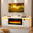 70 Fireplace TV Stand with 36 Electric Fireplace, TV Stand for TVs Up to 80, 16 Colors LED Lights/Entertainment Center