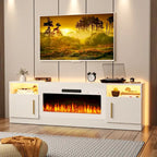 70 Fireplace TV Stand with 36 Electric Fireplace, TV Stand for TVs Up to 80, 16 Colors LED Lights/Entertainment Center