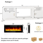70 Fireplace TV Stand with 36 Electric Fireplace, TV Stand for TVs Up to 80, 16 Colors LED Lights/Entertainment Center