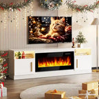 70 Fireplace TV Stand with 36 Electric Fireplace, TV Stand for TVs Up to 80, 16 Colors LED Lights/Entertainment Center