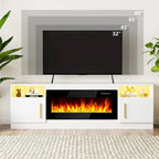 70 Fireplace TV Stand with 36 Electric Fireplace, TV Stand for TVs Up to 80, 16 Colors LED Lights/Entertainment Center