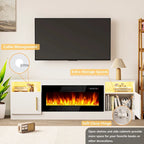 70 Fireplace TV Stand with 36 Electric Fireplace, TV Stand for TVs Up to 80, 16 Colors LED Lights/Entertainment Center