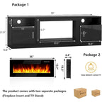 70 Fireplace TV Stand with 36 Electric Fireplace, TV Stand for TVs Up to 80, 16 Colors LED Lights/Entertainment Center