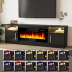 70 Fireplace TV Stand with 36 Electric Fireplace, TV Stand for TVs Up to 80, 16 Colors LED Lights/Entertainment Center