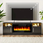 70 Fireplace TV Stand with 36 Electric Fireplace, TV Stand for TVs Up to 80, 16 Colors LED Lights/Entertainment Center
