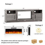 70 Fireplace TV Stand with 36 Electric Fireplace, TV Stand for TVs Up to 80, 16 Colors LED Lights/Entertainment Center