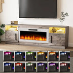 70 Fireplace TV Stand with 36 Electric Fireplace, TV Stand for TVs Up to 80, 16 Colors LED Lights/Entertainment Center