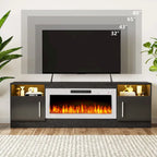 70 Fireplace TV Stand with 36 Electric Fireplace, TV Stand for TVs Up to 80, 16 Colors LED Lights/Entertainment Center