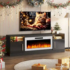 70 Fireplace TV Stand with 36 Electric Fireplace, TV Stand for TVs Up to 80, 16 Colors LED Lights/Entertainment Center