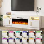 70 Fireplace TV Stand with 36 Electric Fireplace, TV Stand for TVs Up to 80, 16 Colors LED Lights/Entertainment Center
