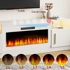 70 Fireplace TV Stand with 36 Electric Fireplace, TV Stand for TVs Up to 80, 16 Colors LED Lights/Entertainment Center