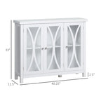 Modern Kitchen Sideboard, Buffet Cabinet with 2 Storage Cupboard, Glass Doors
