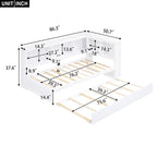 Twin Size Daybed with Trundle, Storage Cabinets and USB Ports, White