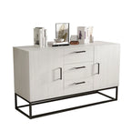 Faux Wood Sideboard with 3 Drawer Server Cabinet