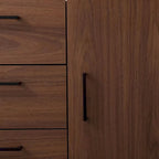 Faux Wood Sideboard with 3 Drawer Server Cabinet