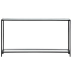 Metal and Tempered Glass Narrow Console Table