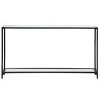 Metal and Tempered Glass Narrow Console Table