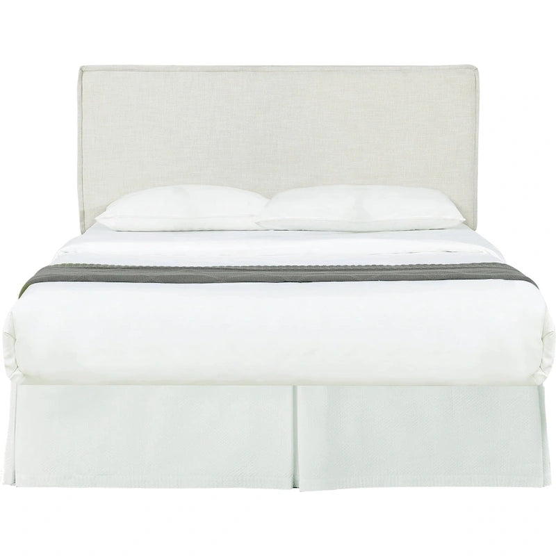Gemma Sand Upholstered Headboard with Flange Details