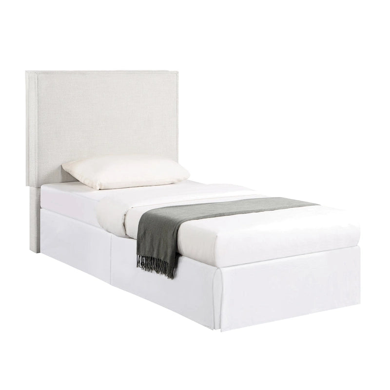 Gemma Sand Upholstered Headboard with Flange Details