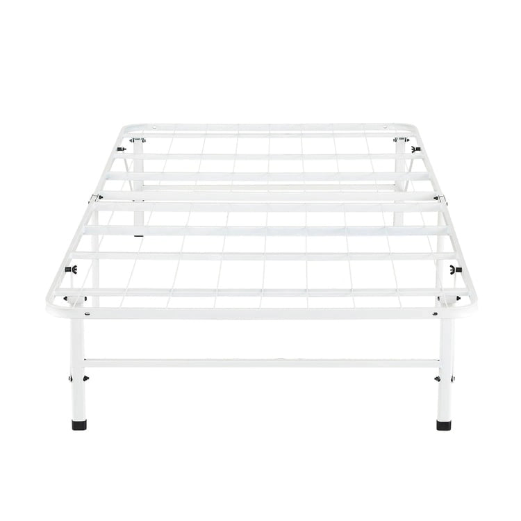 14 Foldable Metal Platform Bed Frame Mattress Foundation with Box Spring Replacement