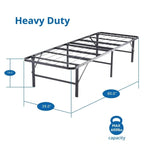 14 Foldable Metal Platform Bed Frame Mattress Foundation with Box Spring Replacement