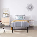 14 Foldable Metal Platform Bed Frame Mattress Foundation with Box Spring Replacement
