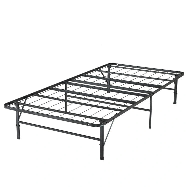 14 Foldable Metal Platform Bed Frame Mattress Foundation with Box Spring Replacement