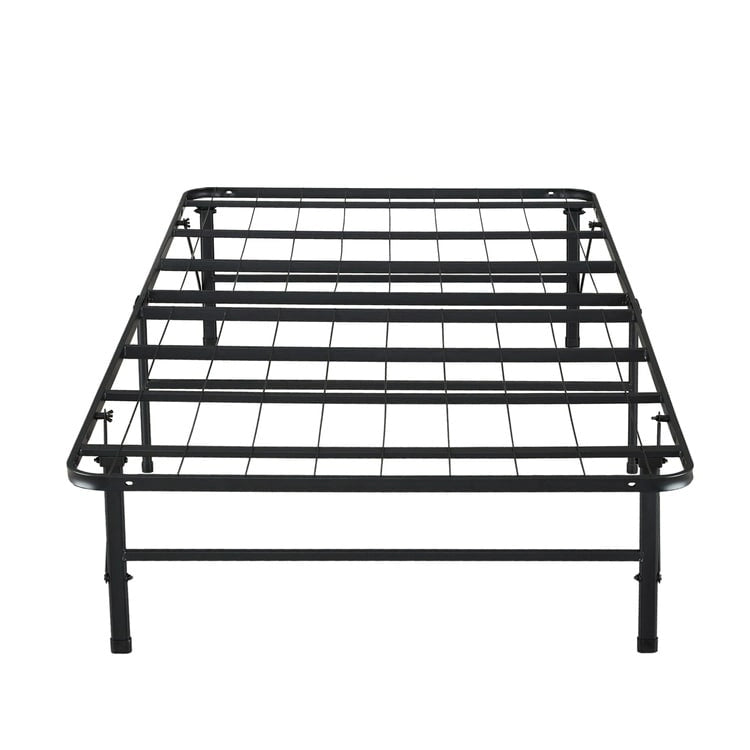 14 Foldable Metal Platform Bed Frame Mattress Foundation with Box Spring Replacement