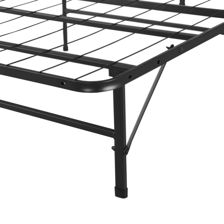 14 Foldable Metal Platform Bed Frame Mattress Foundation with Box Spring Replacement
