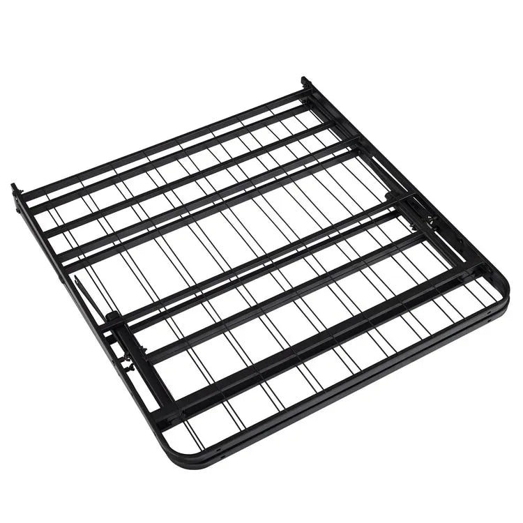 14 Foldable Metal Platform Bed Frame Mattress Foundation with Box Spring Replacement