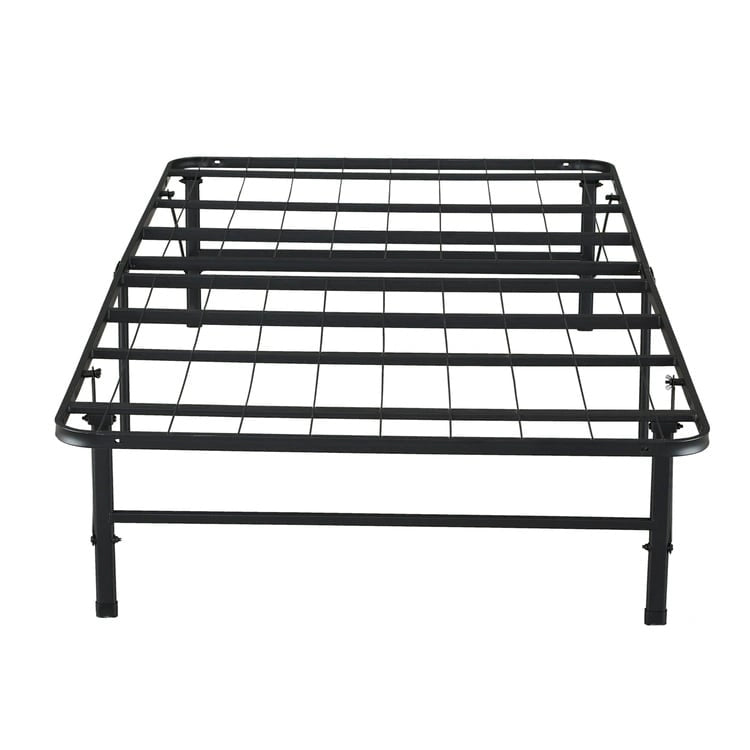 14 Foldable Metal Platform Bed Frame Mattress Foundation with Box Spring Replacement