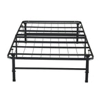 14 Foldable Metal Platform Bed Frame Mattress Foundation with Box Spring Replacement