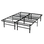 14 Foldable Metal Platform Bed Frame Mattress Foundation with Box Spring Replacement