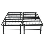 14 Foldable Metal Platform Bed Frame Mattress Foundation with Box Spring Replacement