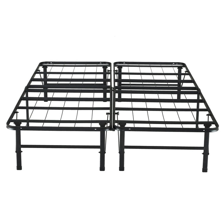 14 Foldable Metal Platform Bed Frame Mattress Foundation with Box Spring Replacement
