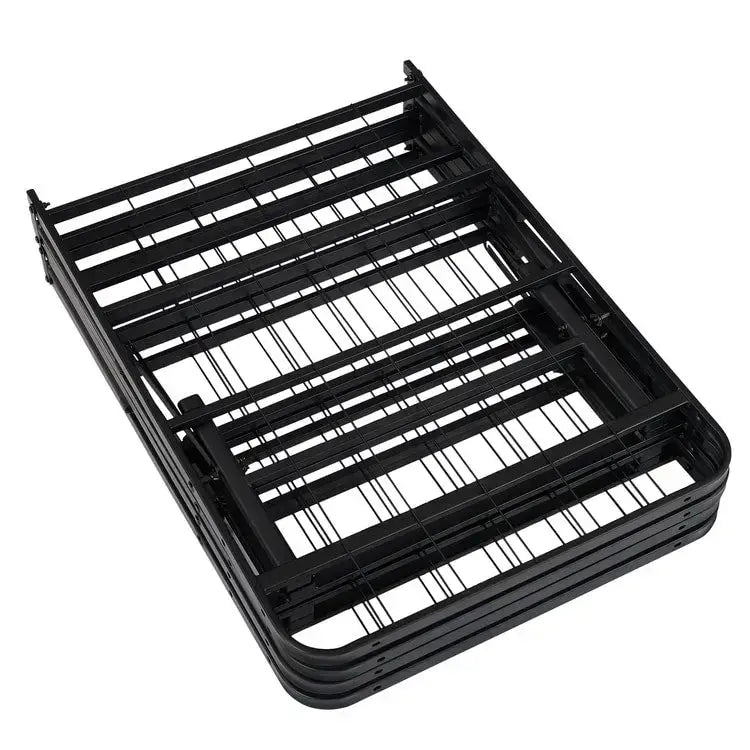 14 Foldable Metal Platform Bed Frame Mattress Foundation with Box Spring Replacement