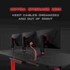 Ergonomic Gaming Desk T-Shaped Office PC Computer Desk with Full Desk Mouse Pad, Handle Rack, Cup Holder Headphone Hook