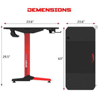 Ergonomic Gaming Desk T-Shaped Office PC Computer Desk with Full Desk Mouse Pad, Handle Rack, Cup Holder Headphone Hook