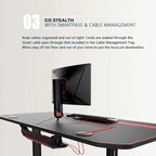 Ergonomic Gaming Desk T-Shaped Office PC Computer Desk with Full Desk Mouse Pad, Handle Rack, Cup Holder Headphone Hook
