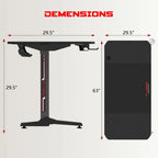 Ergonomic Gaming Desk T-Shaped Office PC Computer Desk with Full Desk Mouse Pad, Handle Rack, Cup Holder Headphone Hook
