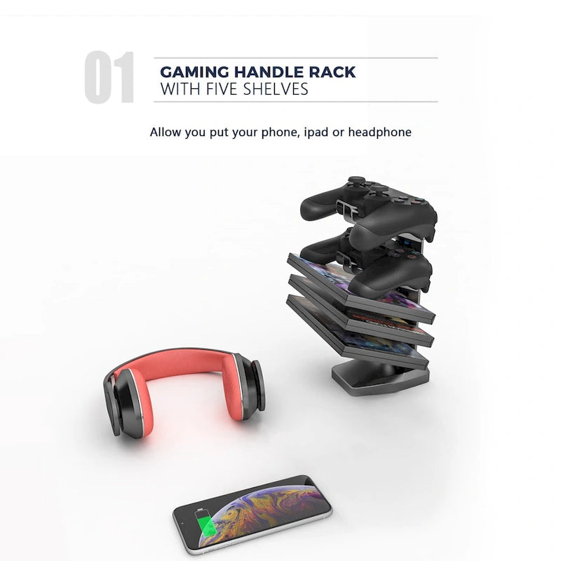 Ergonomic Gaming Desk T-Shaped Office PC Computer Desk with Full Desk Mouse Pad, Handle Rack, Cup Holder Headphone Hook