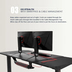 Ergonomic Gaming Desk T-Shaped Office PC Computer Desk with Full Desk Mouse Pad, Handle Rack, Cup Holder Headphone Hook