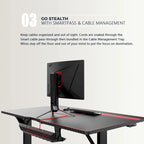 Ergonomic Gaming Desk T-Shaped Office PC Computer Desk with Full Desk Mouse Pad, Handle Rack, Cup Holder Headphone Hook