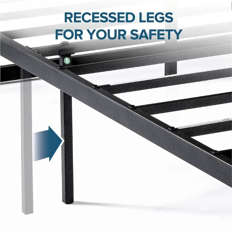 Black Metal Platform Bed Frame