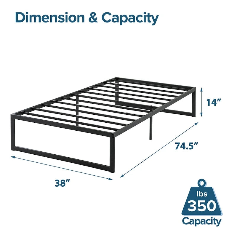 Black Metal Platform Bed Frame
