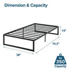 Black Metal Platform Bed Frame